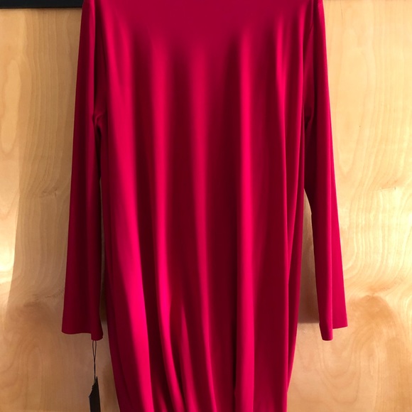 NWT Norma Kamali Red Long Sleeve Twist Mini Dress in Size Large-Gorgeous!!!!!! - Picture 3 of 5